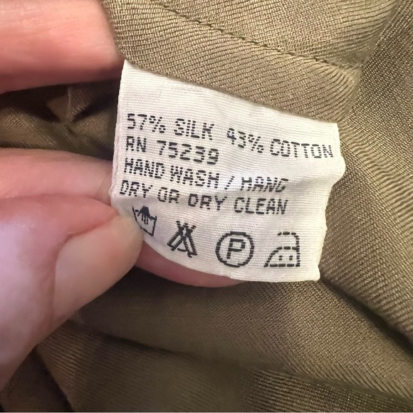 Vintage Winston Woods Silk Blend Men’s Size Large Olive Green Made in Hong Kong - Picture 9 of 9